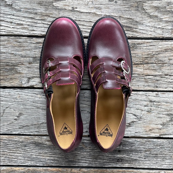 John Fluevog Shoes - John Fluevog Men’s Wine Burgundy Leather Fisherman Loafers